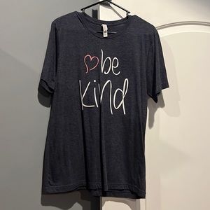 Size large bella canvas heather blue T-shirt with be kind